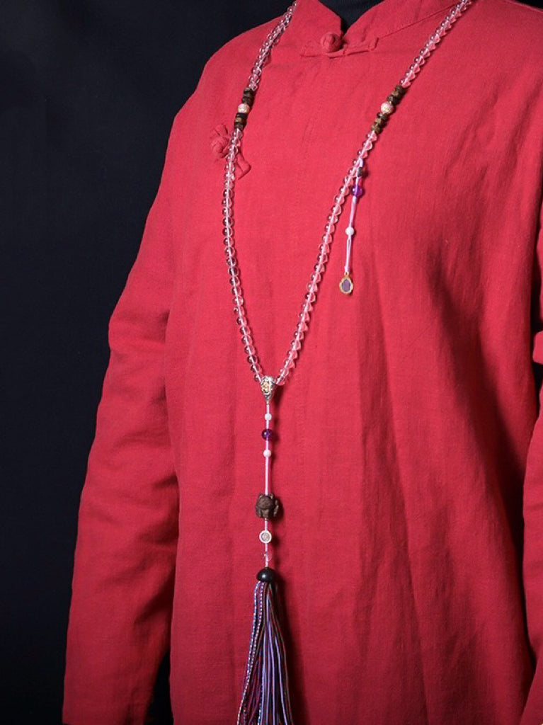 Natural Clear Quartz Wealth-Attracting Prayer 108 Beads