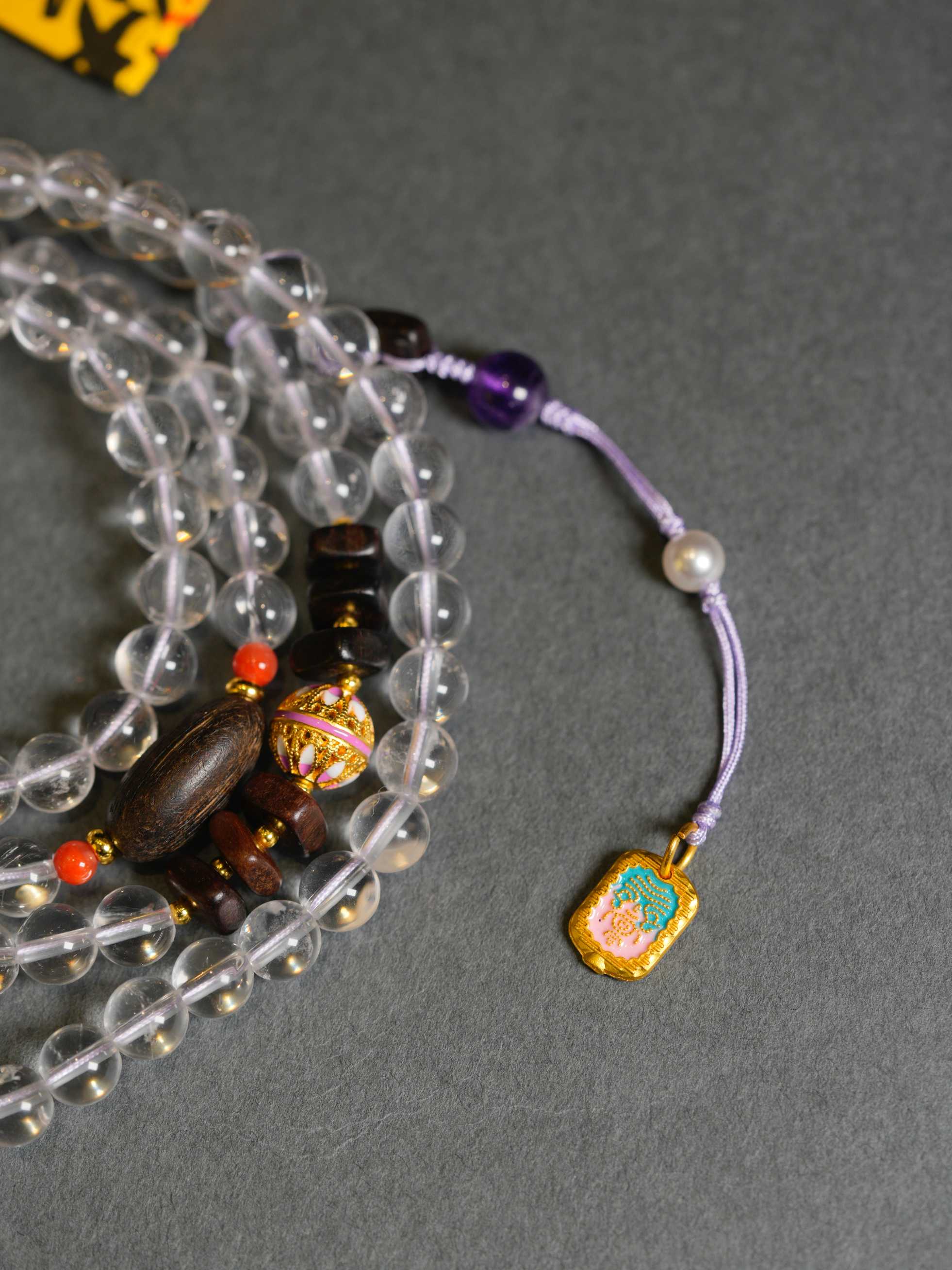 Natural Clear Quartz Wealth-Attracting Prayer 108 Beads