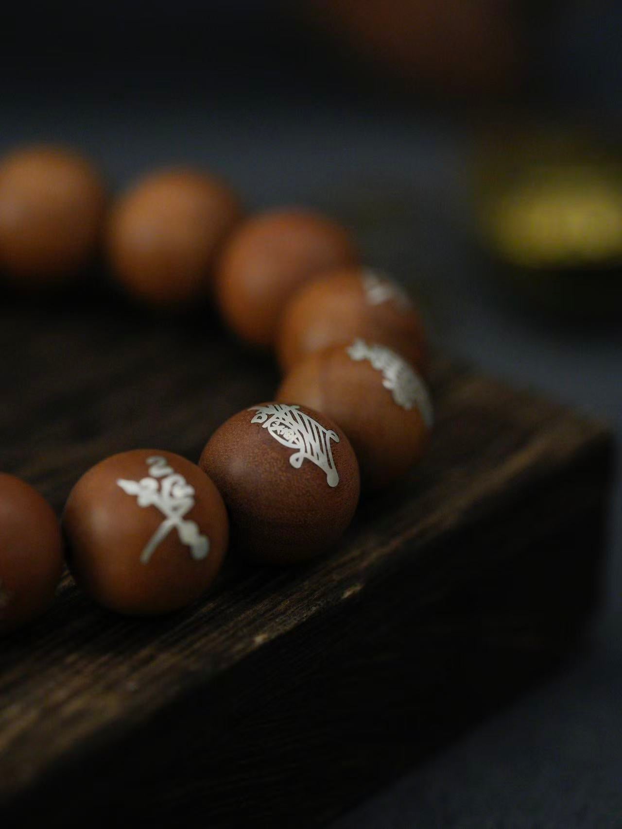 Natural Jujube Wood Five Directions God of Wealth Bracelet