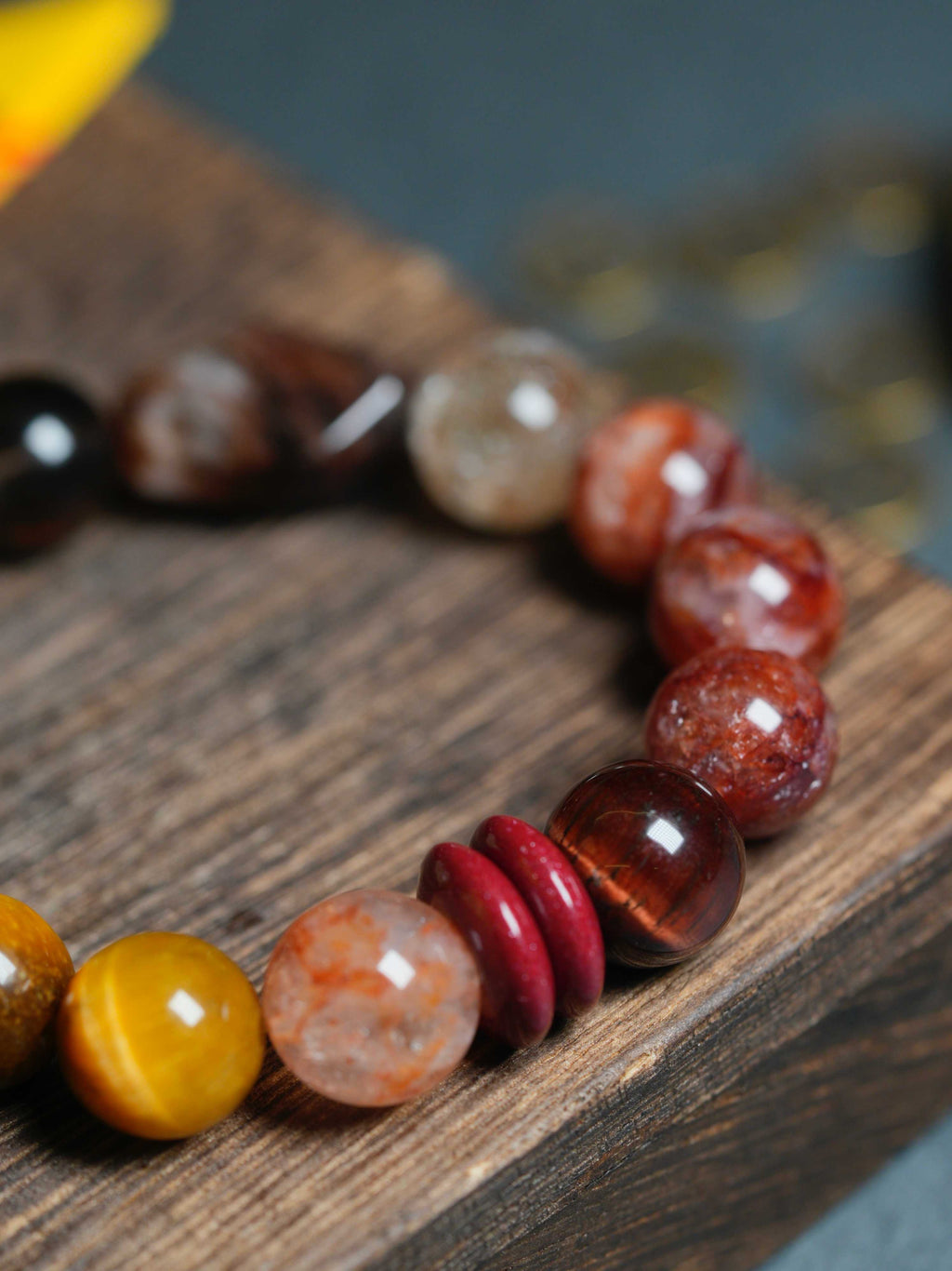 Five Elements Natural Crystal Tiger's Eye Cinnabar Wealth-Attracting Bracelet