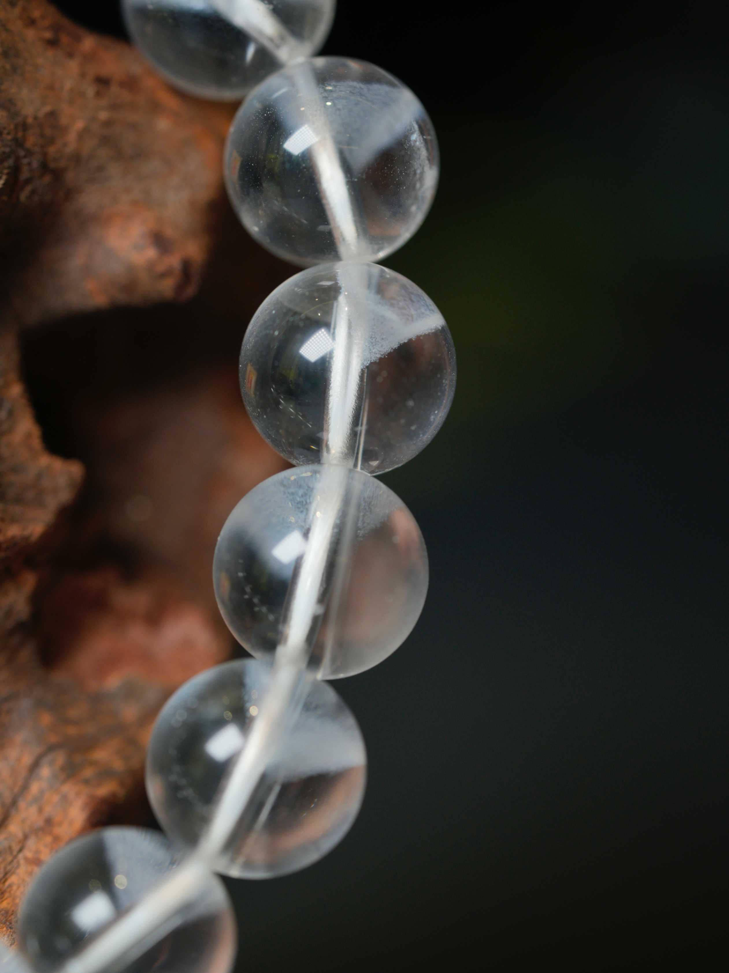 Natural White Phantom Quartz Wealth-Attracting Bracelet