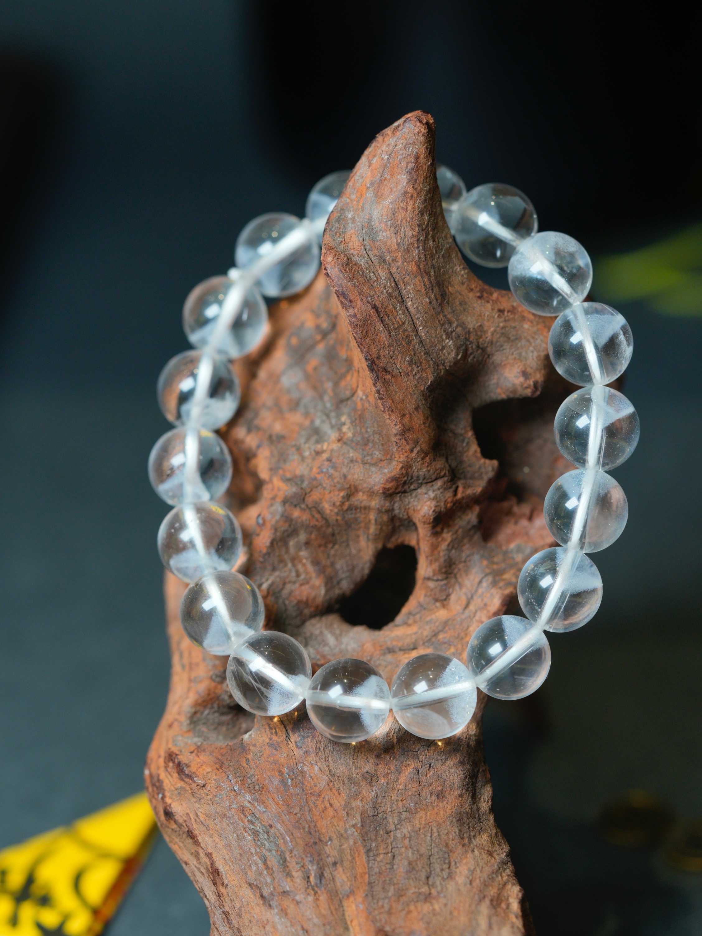 Natural White Phantom Quartz Wealth-Attracting Bracelet