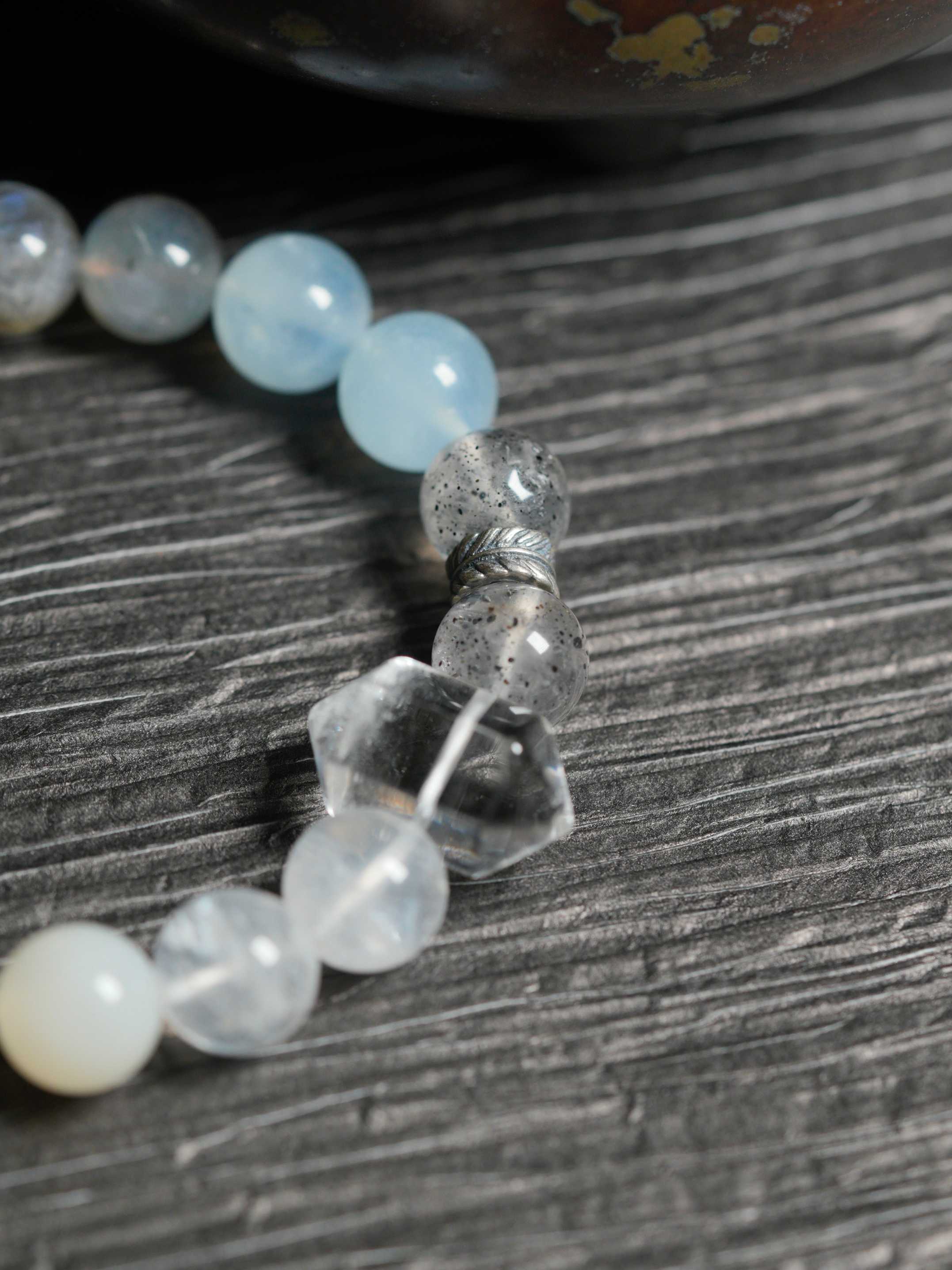 Natural Crystal Moonstone Obsidian Multi-Gem Wealth-Attracting Beaded Bracelets