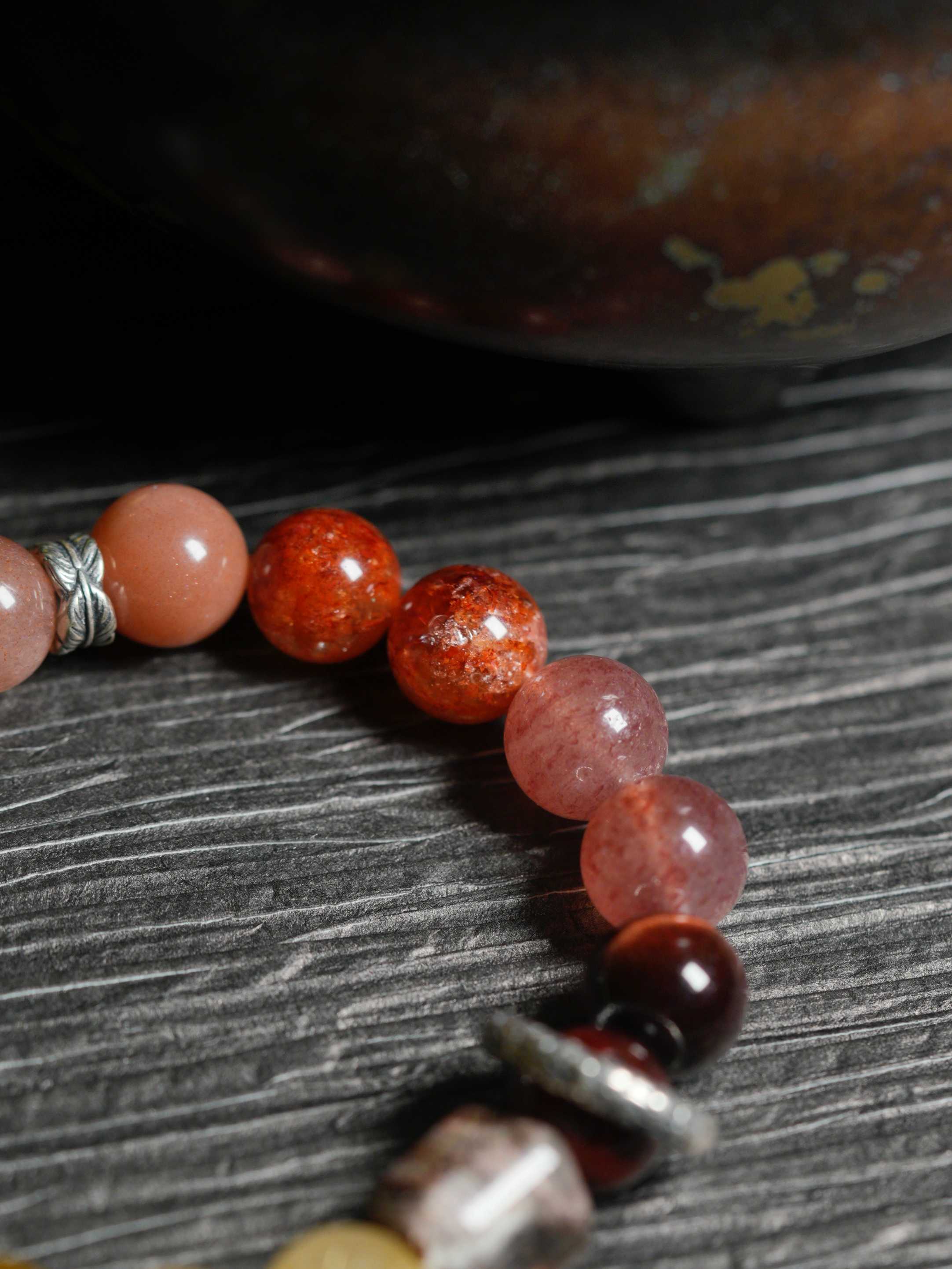 Natural Crystal Tiger's Eye Sunstone Multi-Gem Wealth-Attracting Beaded Bracelets