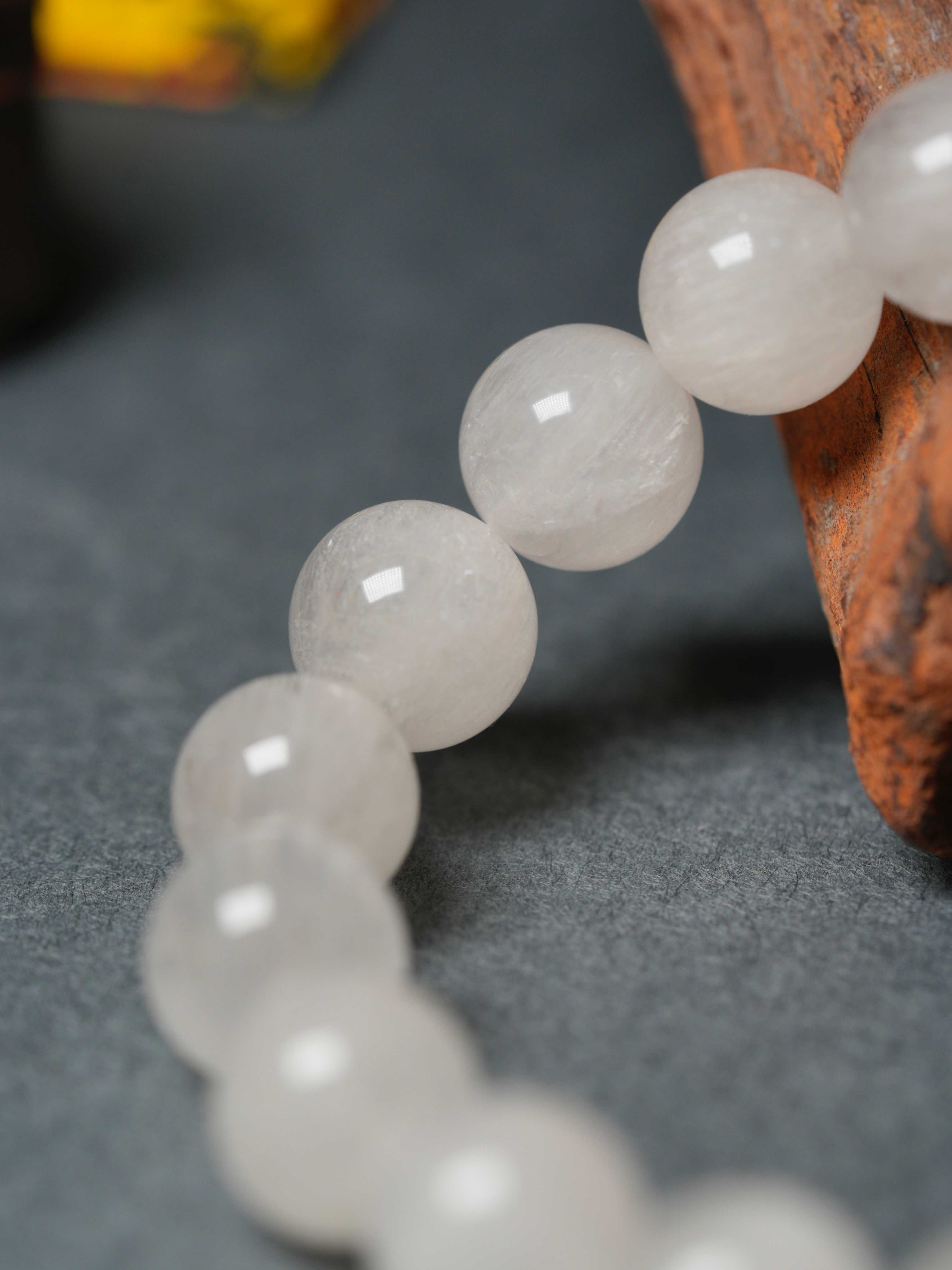 Natural White Phantom Quartz Wealth-Attracting Bracelet