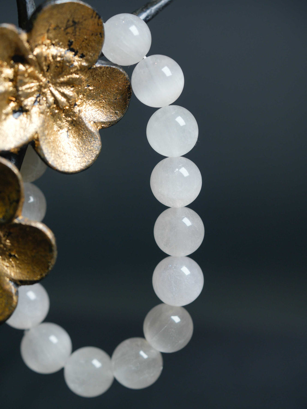 Natural White Phantom Quartz Wealth-Attracting Bracelet