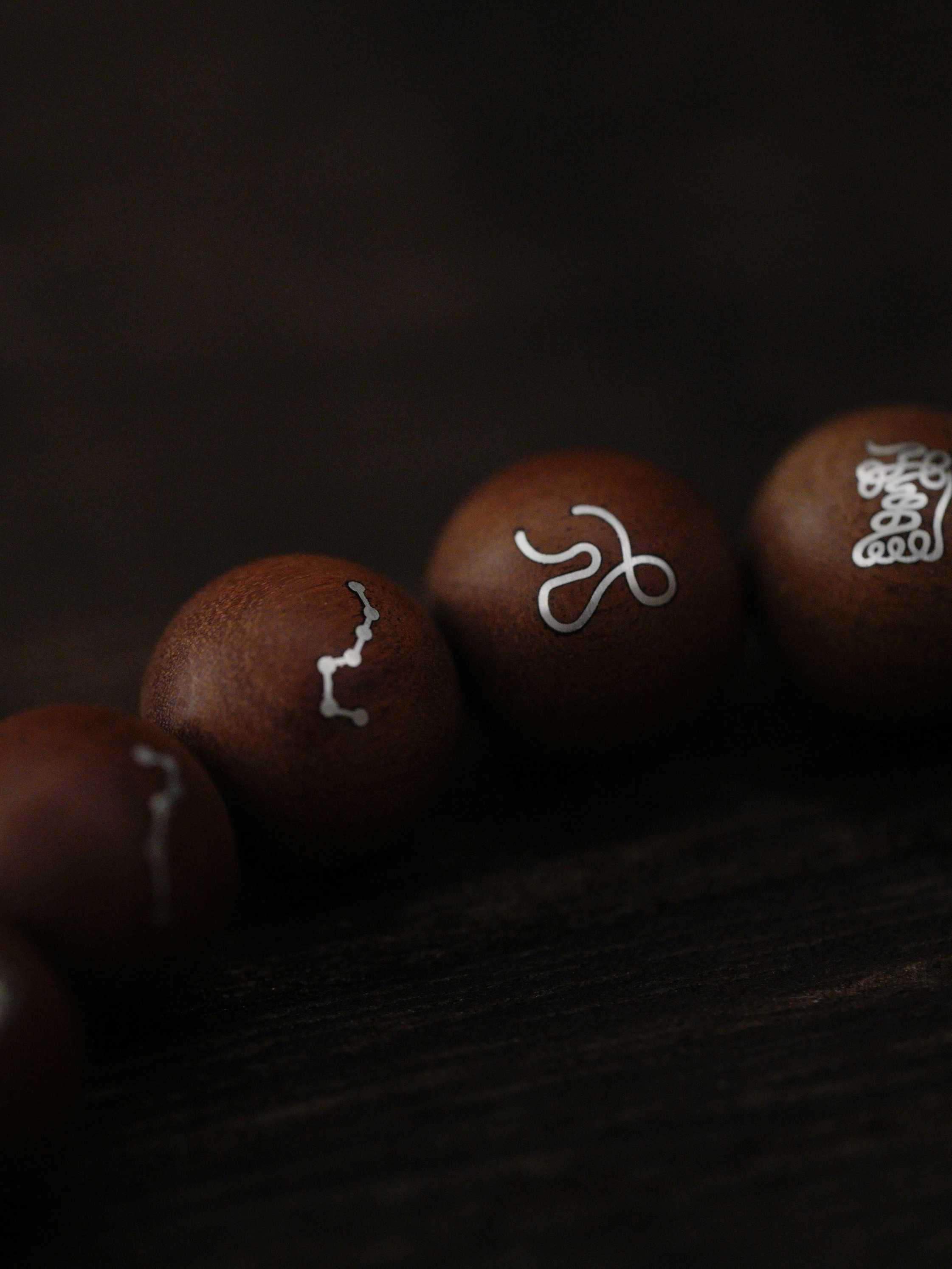 Natural Jujube Wood Ten-Word Mantra Bracelet