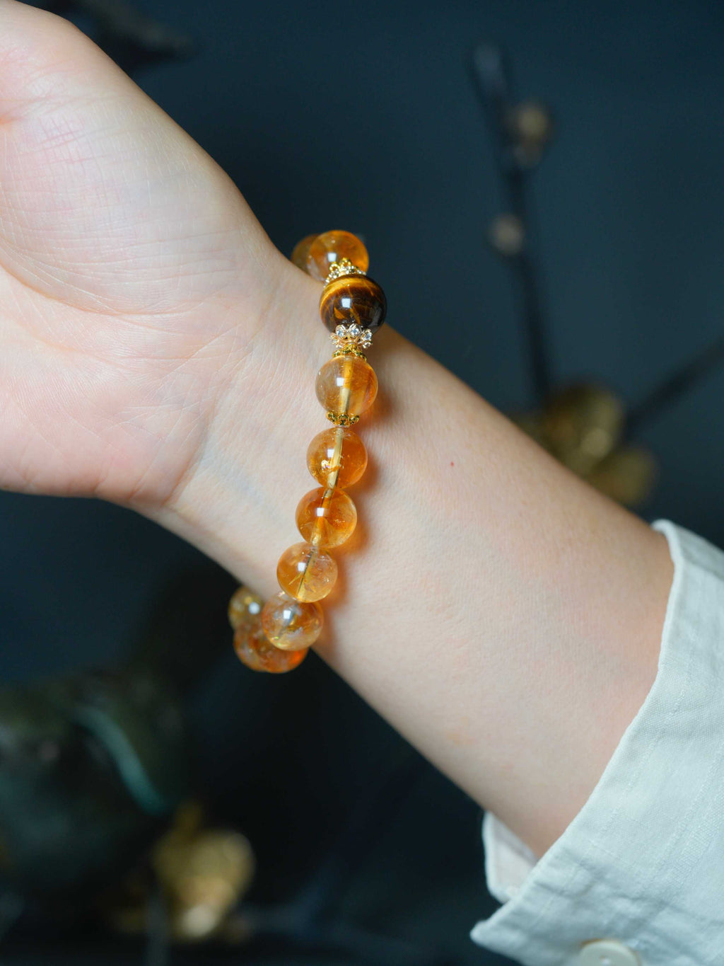 Natural Citrine Tower Crystal Wealth-Attracting Bracelet