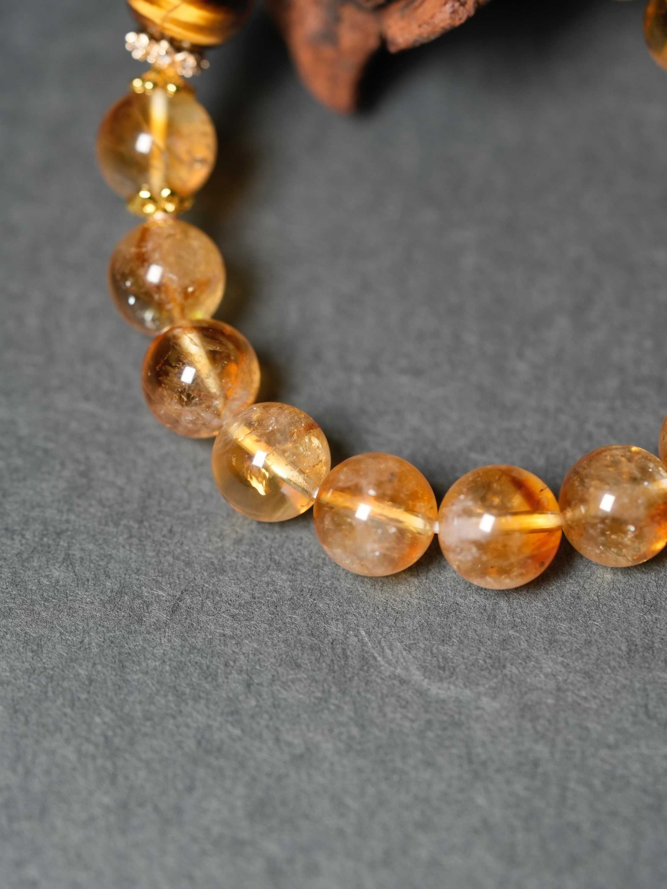Natural Citrine Tower Crystal Wealth-Attracting Bracelet