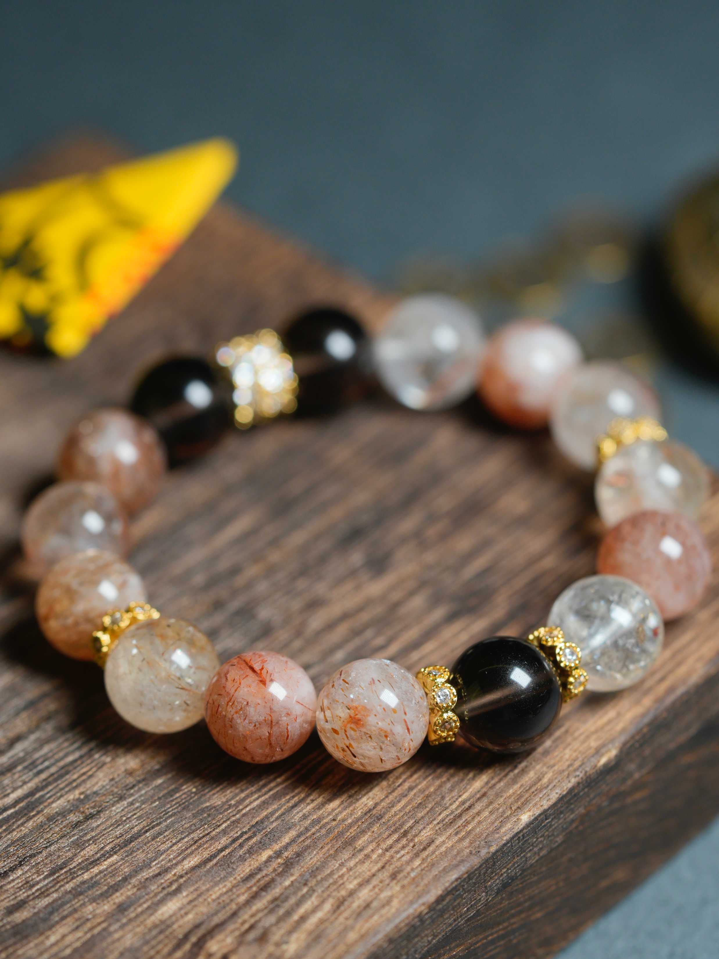 Natural Smoky Quartz Super Seven Wealth-Attracting Bracelet
