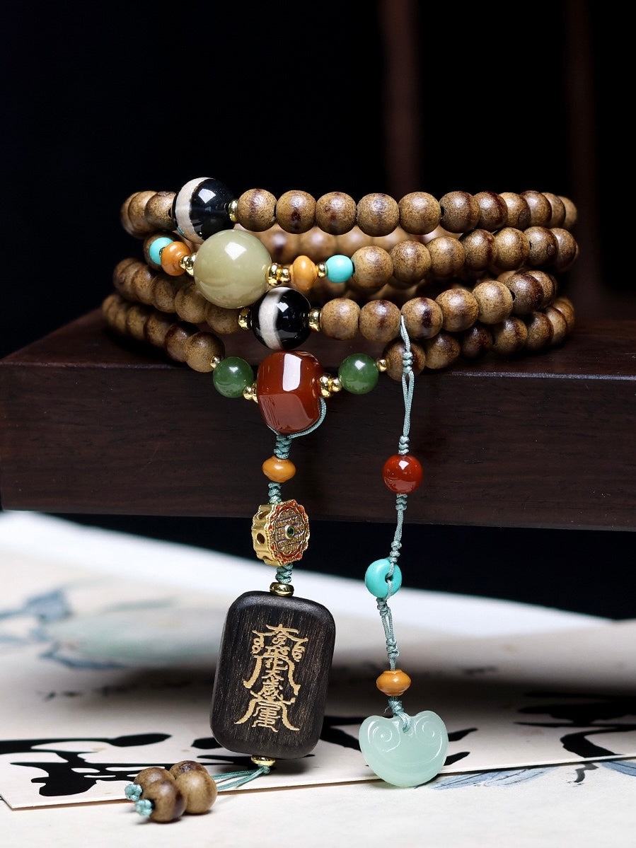 Agarwood Tai Sui Protection & Peace Prayer Beads