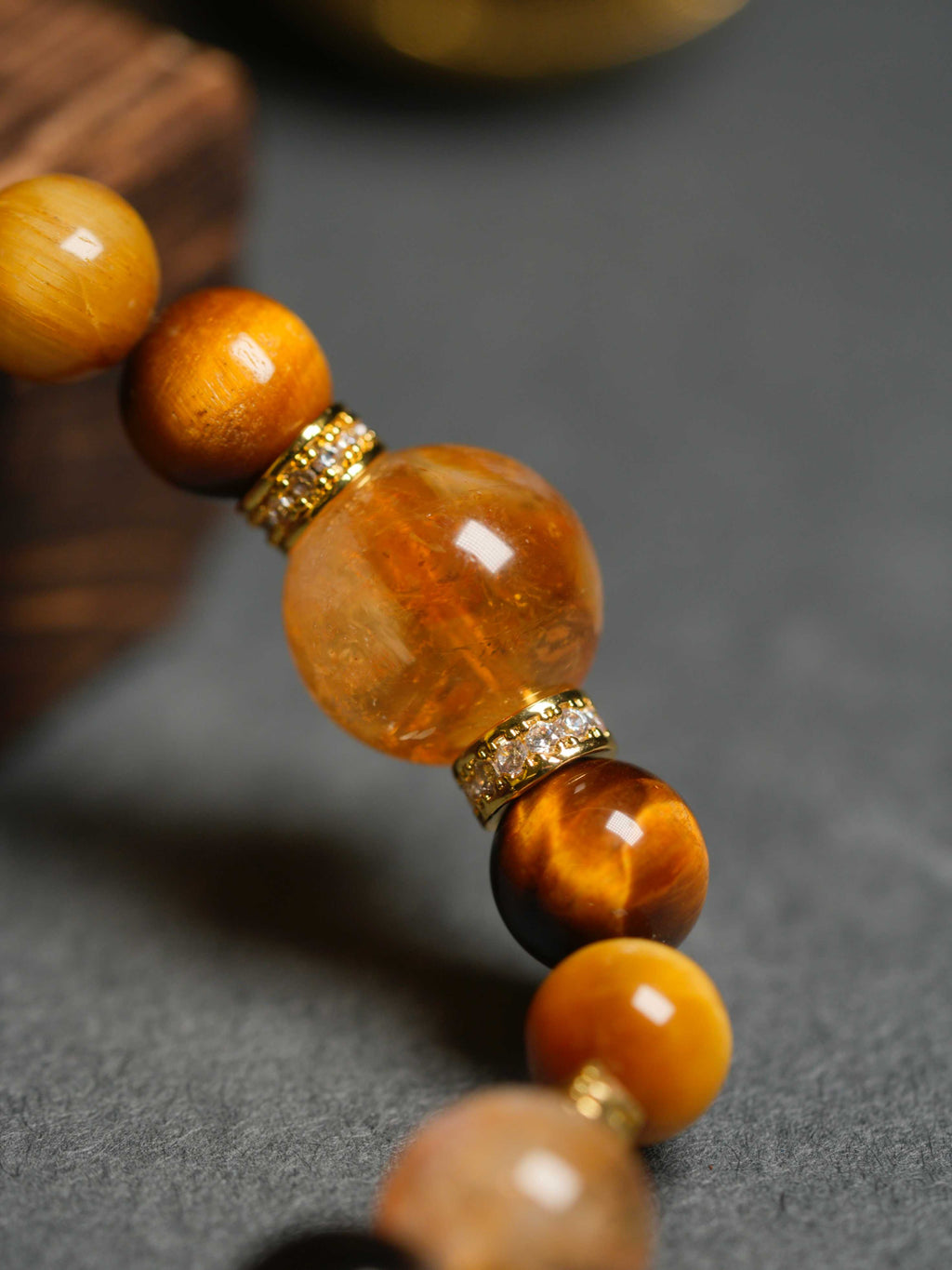 Natural Golden Aura Quartz Wealth-Attracting Bracelet