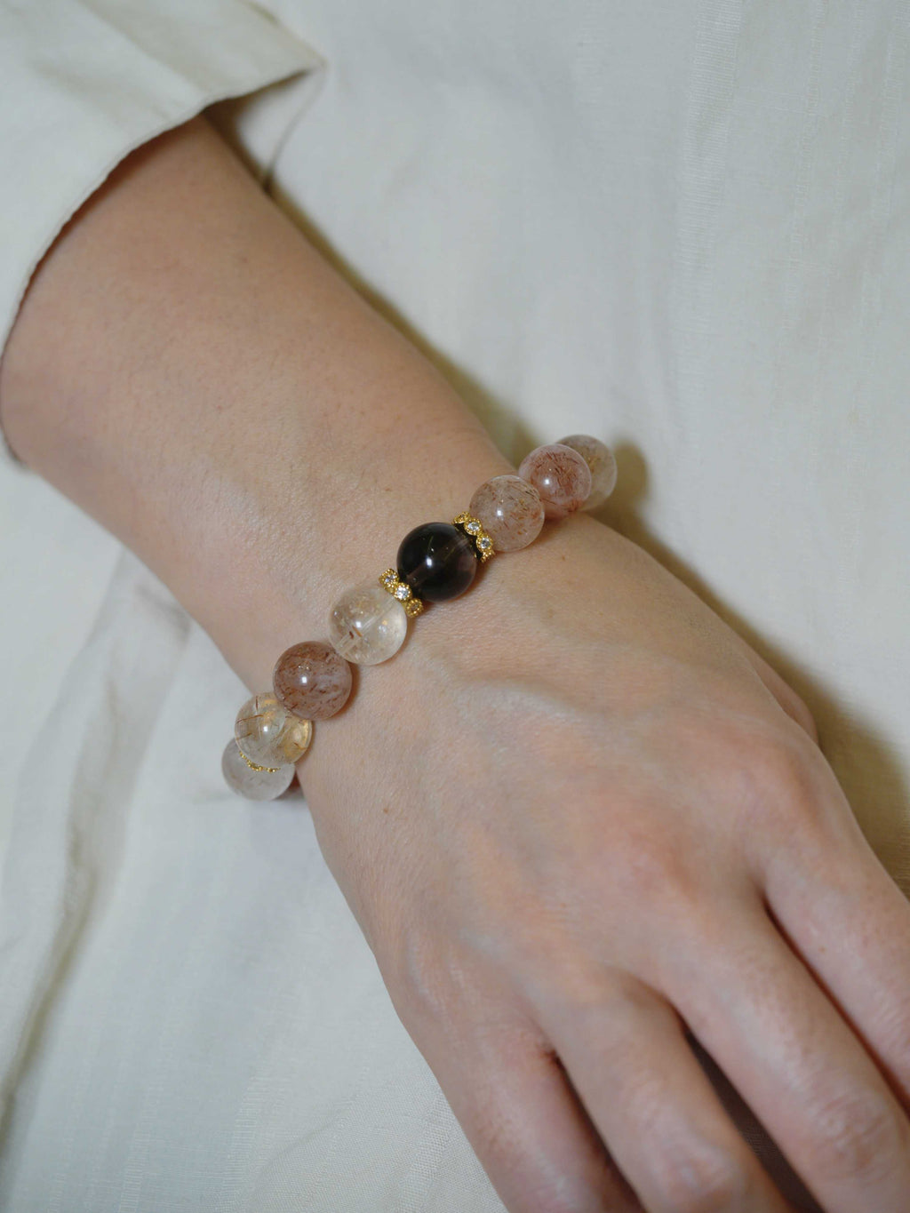 Natural Smoky Quartz Super Seven Wealth-Attracting Bracelet