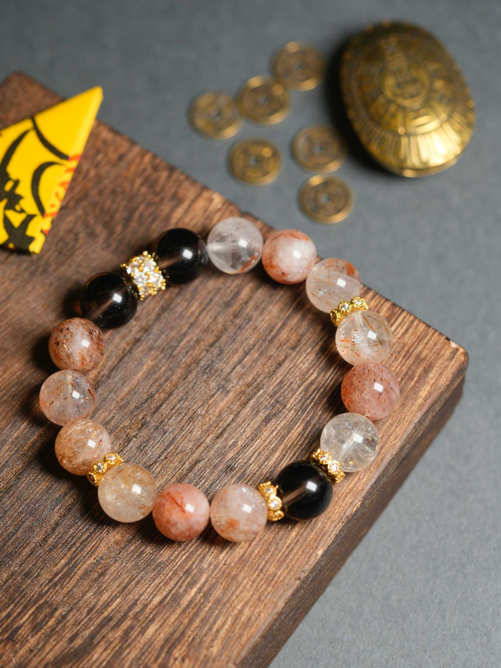 Natural Smoky Quartz Super Seven Wealth-Attracting Bracelet