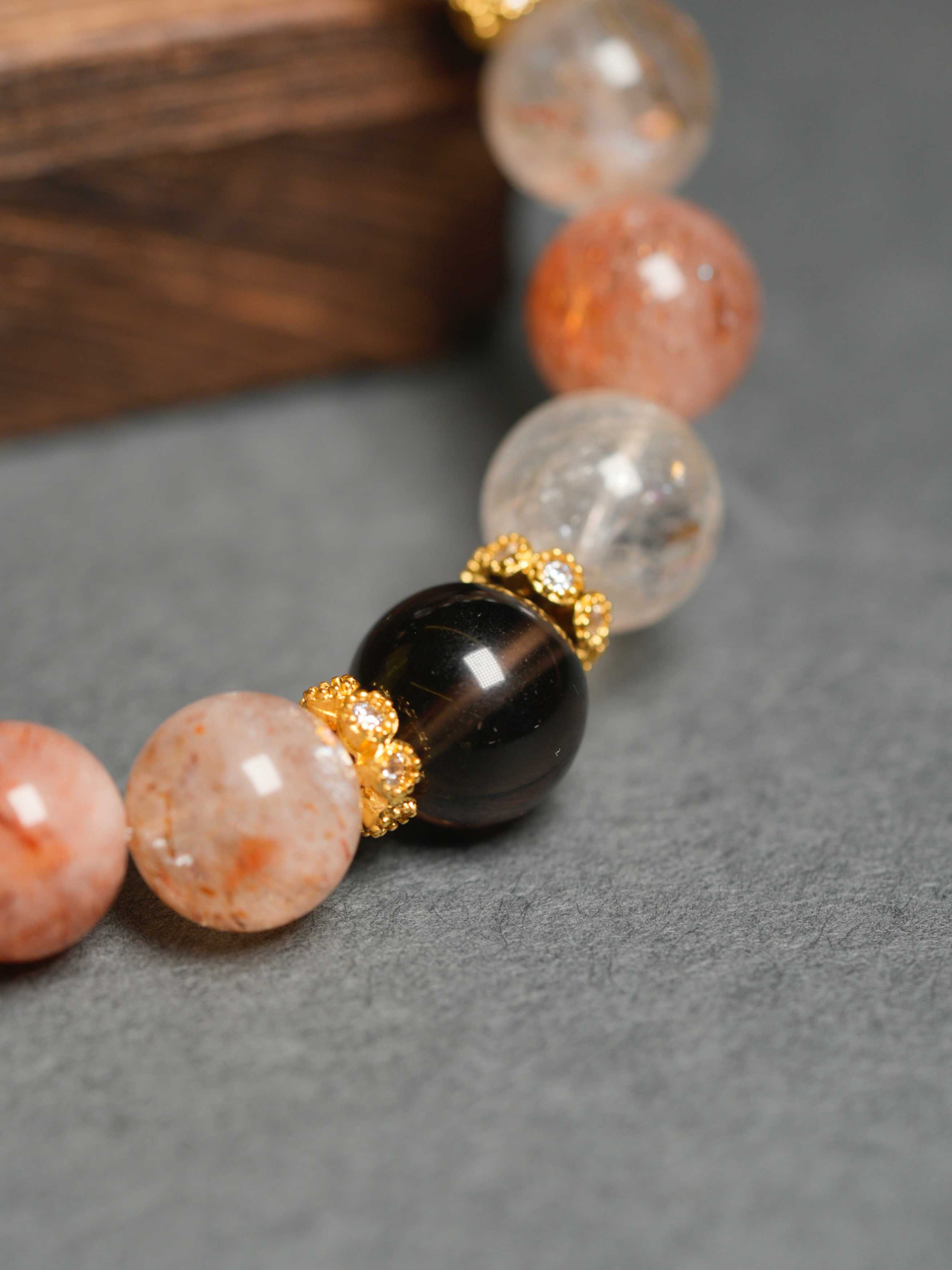 Natural Smoky Quartz Super Seven Wealth-Attracting Bracelet