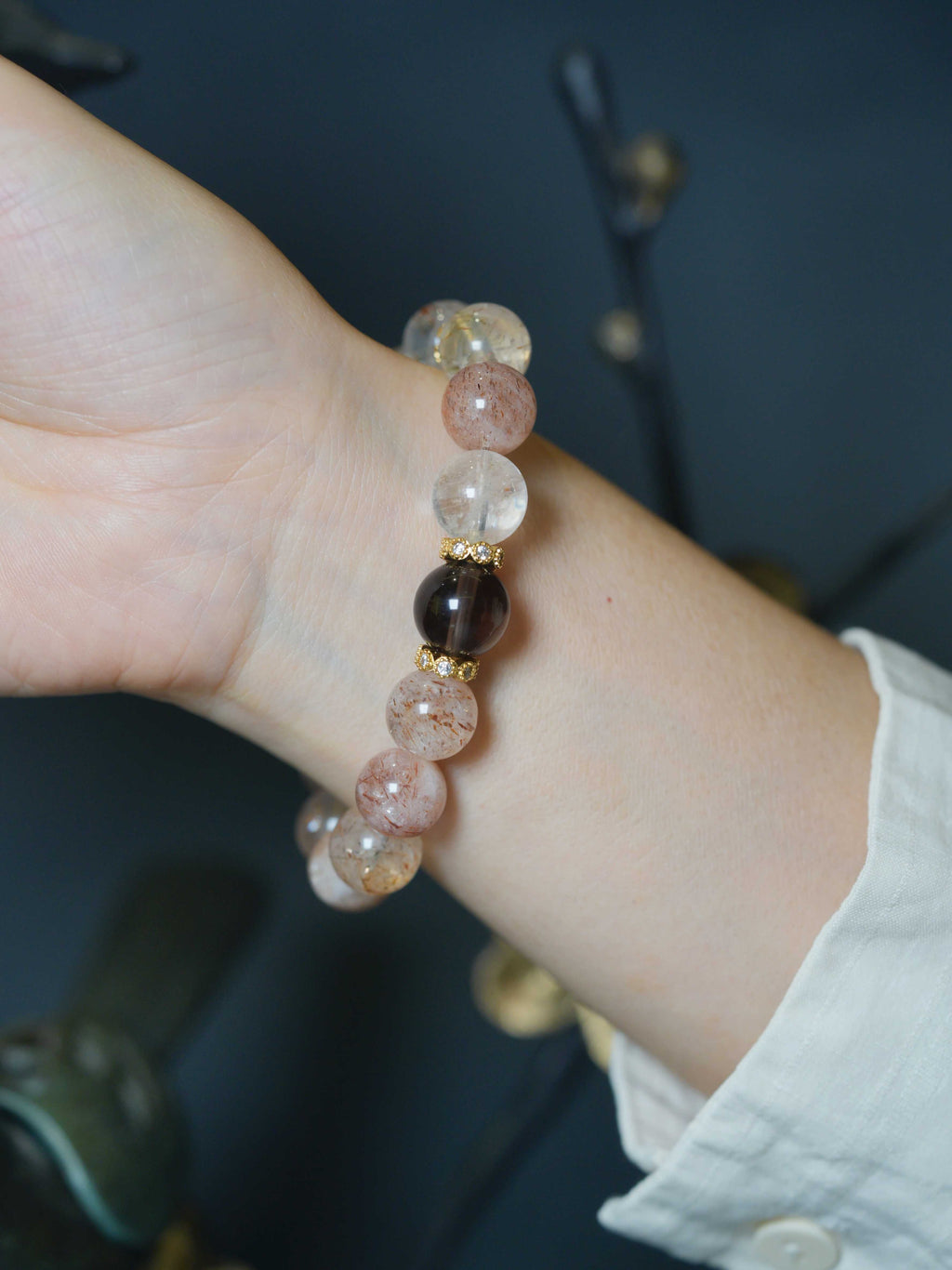 Natural Smoky Quartz Super Seven Wealth-Attracting Bracelet