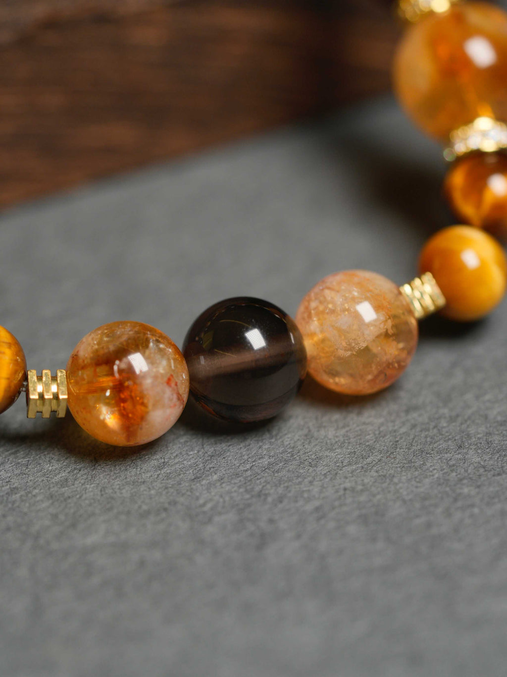 Natural Golden Aura Quartz Wealth-Attracting Bracelet